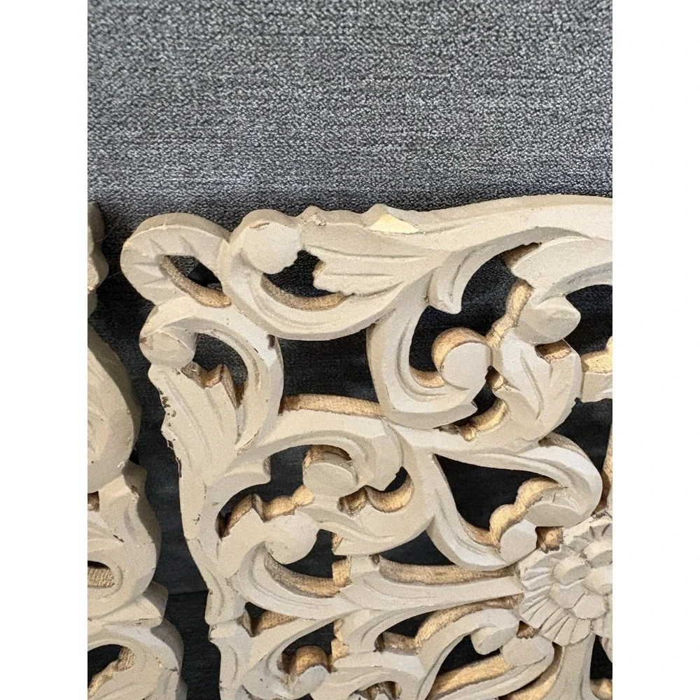 Pair Of Decorative Hanging Wall‎ Art 12 X12 Hooks Are On The Back Brown